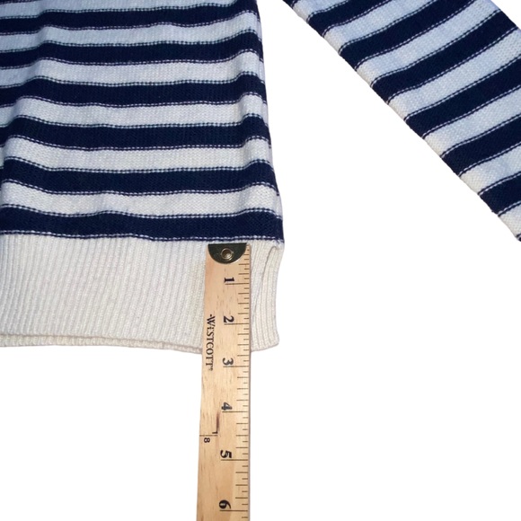 American Eagle Wool Blend Navy Cream Striped Sweater - Women’s Medium - Picture 7 of 15